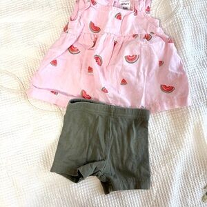Carter's Pink Watermelon Print outfit